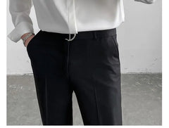 Long-Sleeve Button-Up Plain Shirt