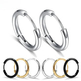 Unisex Stainless-Steel Hoop Earrings