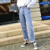Mid Rise Straight Leg Jeans