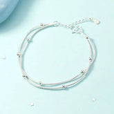 925 Sterling Silver Layered Bracelet / Anklet