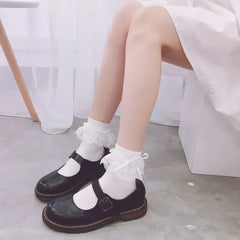 Lace-Trimmed Socks
