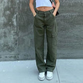 Low Rise Straight-Leg Cargo Jeans