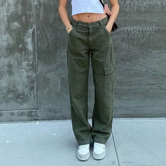 Low Rise Straight-Leg Cargo Jeans