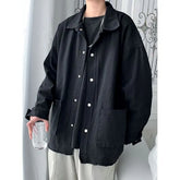 Oversized Snap-Button Shirt Jacket