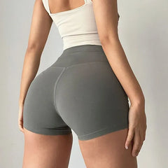 High Waist Plain Yoga Shorts