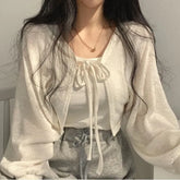 Puff Sleeve Tie-Front Bolero