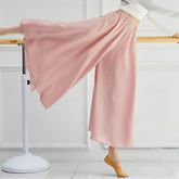 High Waist Plain Wide Leg Dance Pants