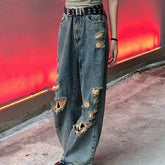 Low Rise Distressed Baggy Jeans