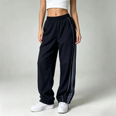 Low Rise Striped Loose-Fit Wide-Leg Sweatpants
