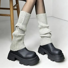 Ribbed Knit Leg Warmers