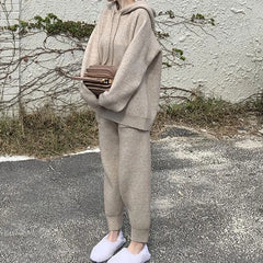 Set: Plain Hoodie + High Rise Harem Sweatpants