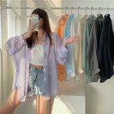 Long-Sleeve Shirt / Crop Camisole Top