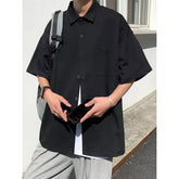 Oversized Pocket-Front Plain Shirt