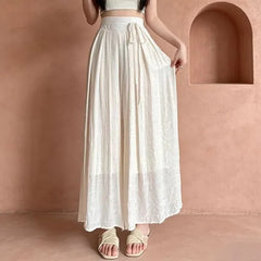 High Rise Plain Cropped Wide Leg Pants