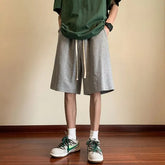 Drawstring Waist Plain Sweat Shorts