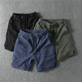 Drawstring Waist Plain Slit Sweat Shorts