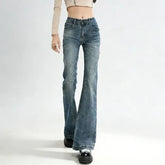 Mid Rise Washed Flared Jeans (Various Designs)
