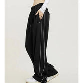 Low Rise Striped Loose-Fit Wide-Leg Sweatpants