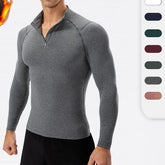 Long-Sleeve Half Zip Plain Sports Top