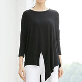 Long-Sleeve Plain Asymmetrical Dance T-Shirt