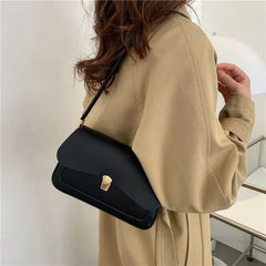 Faux Leather Flap Shoulder Bag