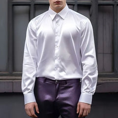 Long-Sleeve Satin Shirt