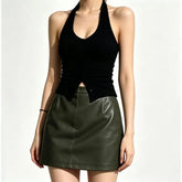 Halter Neck Plain Crop Top