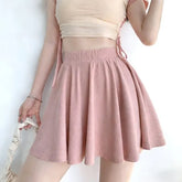 High Rise Plain Mini A-Line Skirt