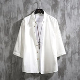 3/4-Sleeve Plain Shirt