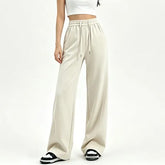 Mid Rise Plain Wide Leg Pants