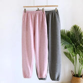 Couple Matching Elastic Waist Plain Harem Pajama Pants (Various Designs)