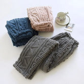 Couple Matching Elastic Waist Jacquard Fleece Pajama Pants