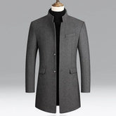 Stand Collar Plain Button Coat