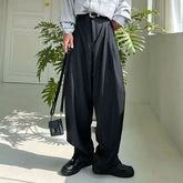 Unisex High-Waist Striped Loose-Fit Suit Pants