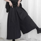 Mid Rise Plain Pleated Cropped Wide Leg Pants