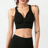 Plain Zipped Sports Bra