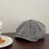 Striped Newsboy Cap