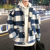 Collar Plaid Button Jacket