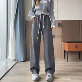 High Waist Plain Wide Leg Sweatpants (Various Designs)