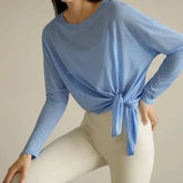 Long-Sleeve Crewneck Plain Sports Top