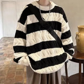 Crew Neck Striped Oversized Sweater