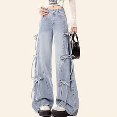 Low Rise Washed Loose-Fit Wide-Leg Jeans