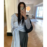 Long-Sleeve Tie-Front Shirt