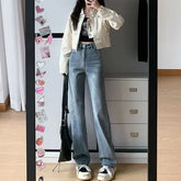 High Waist Washed Wide Leg Jeans (Various Designs)