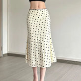 Low Rise Dotted Midi Pencil Skirt