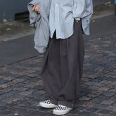 Mid Rise Plain Wide Leg Pants