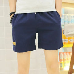 Drawstring Waist Plain Shorts