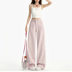 Mid Waist Washed Baggy Jeans