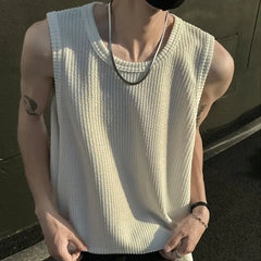 Crewneck Plain Knit Tank Top