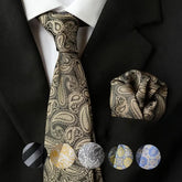 Set: Striped / Jacquard Neck Tie + Pocket Square